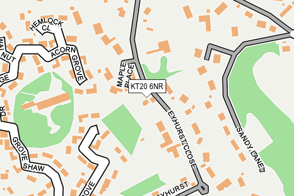 KT20 6NR map - OS OpenMap – Local (Ordnance Survey)