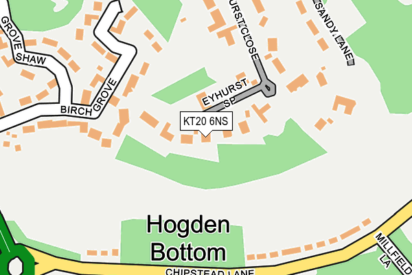 KT20 6NS map - OS OpenMap – Local (Ordnance Survey)