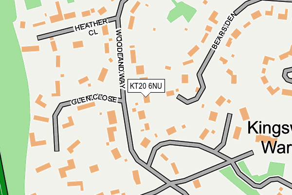 KT20 6NU map - OS OpenMap – Local (Ordnance Survey)