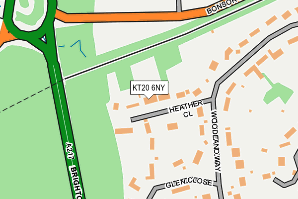 KT20 6NY map - OS OpenMap – Local (Ordnance Survey)