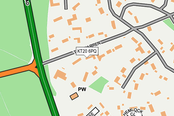 KT20 6PQ map - OS OpenMap – Local (Ordnance Survey)