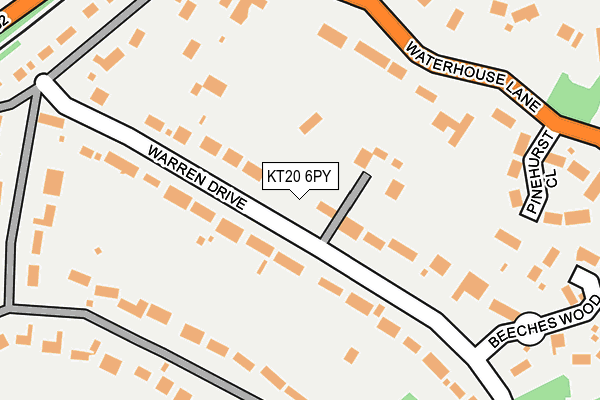 KT20 6PY map - OS OpenMap – Local (Ordnance Survey)
