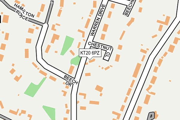 KT20 6PZ map - OS OpenMap – Local (Ordnance Survey)