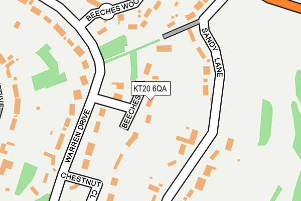 KT20 6QA map - OS OpenMap – Local (Ordnance Survey)