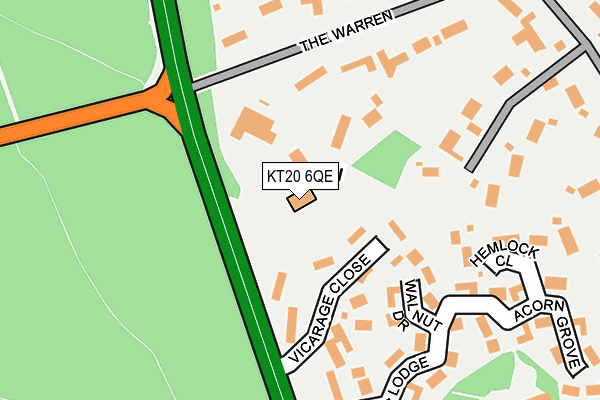 KT20 6QE map - OS OpenMap – Local (Ordnance Survey)