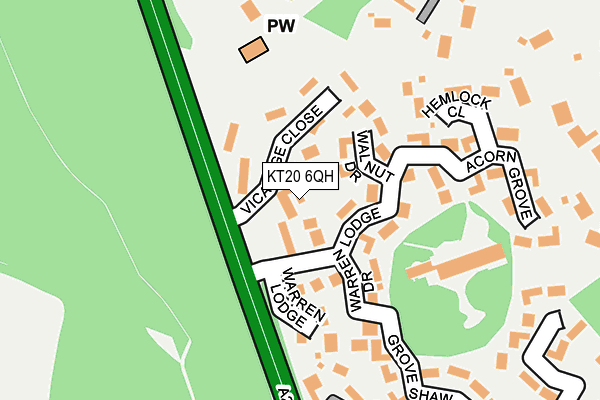KT20 6QH map - OS OpenMap – Local (Ordnance Survey)