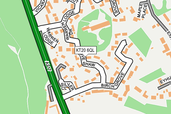 KT20 6QL map - OS OpenMap – Local (Ordnance Survey)