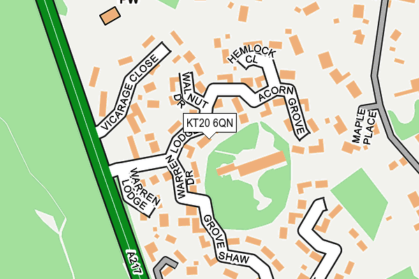 KT20 6QN map - OS OpenMap – Local (Ordnance Survey)