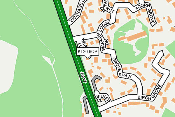 KT20 6QP map - OS OpenMap – Local (Ordnance Survey)