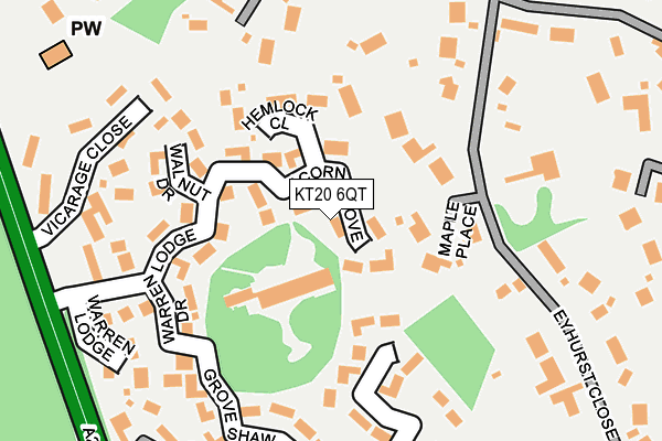 KT20 6QT map - OS OpenMap – Local (Ordnance Survey)