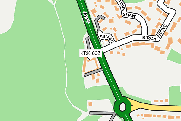 KT20 6QZ map - OS OpenMap – Local (Ordnance Survey)