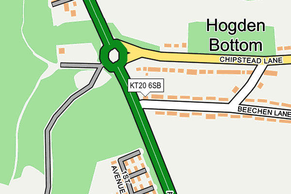 KT20 6SB map - OS OpenMap – Local (Ordnance Survey)