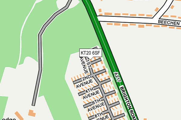KT20 6SF map - OS OpenMap – Local (Ordnance Survey)