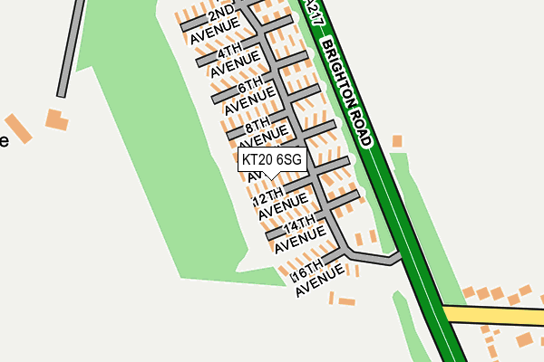 KT20 6SG map - OS OpenMap – Local (Ordnance Survey)