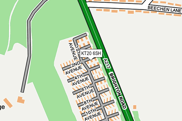 KT20 6SH map - OS OpenMap – Local (Ordnance Survey)