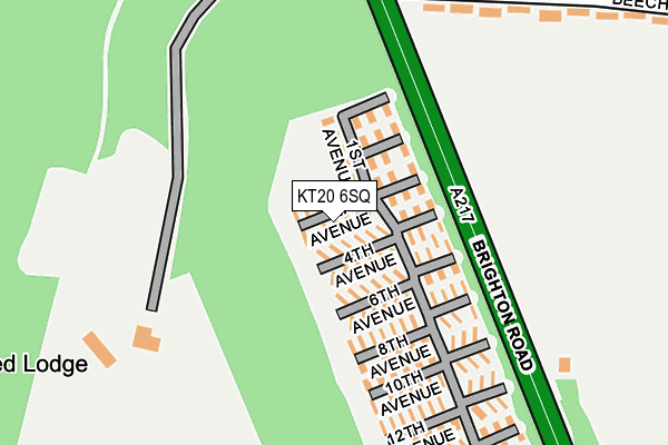 KT20 6SQ map - OS OpenMap – Local (Ordnance Survey)