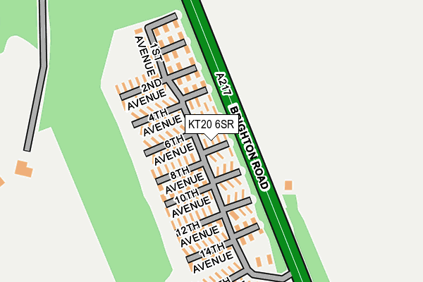KT20 6SR map - OS OpenMap – Local (Ordnance Survey)