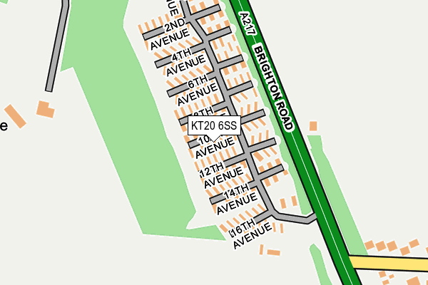 KT20 6SS map - OS OpenMap – Local (Ordnance Survey)