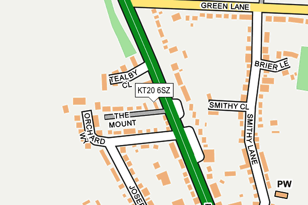 KT20 6SZ map - OS OpenMap – Local (Ordnance Survey)