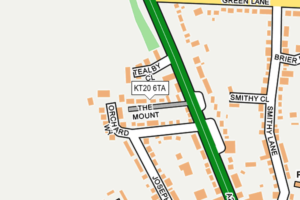 KT20 6TA map - OS OpenMap – Local (Ordnance Survey)