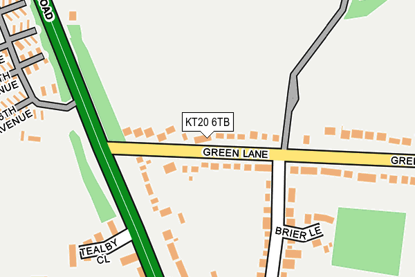 KT20 6TB map - OS OpenMap – Local (Ordnance Survey)