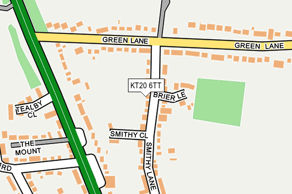 KT20 6TT map - OS OpenMap – Local (Ordnance Survey)