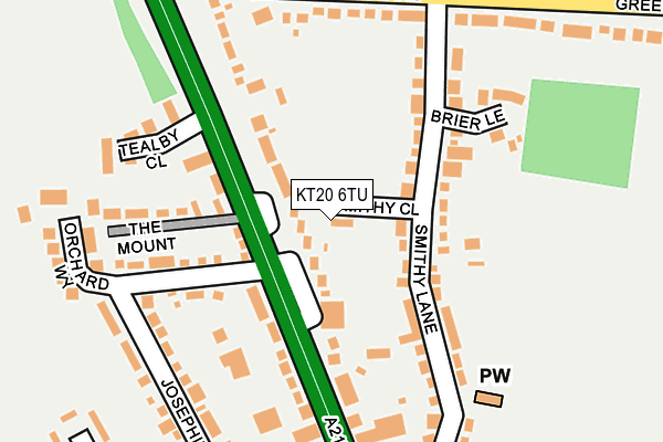 KT20 6TU map - OS OpenMap – Local (Ordnance Survey)