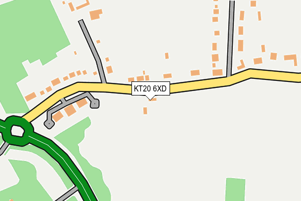 KT20 6XD map - OS OpenMap – Local (Ordnance Survey)