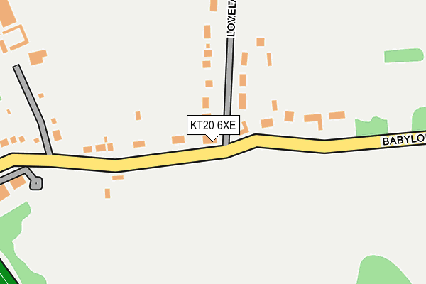 KT20 6XE map - OS OpenMap – Local (Ordnance Survey)