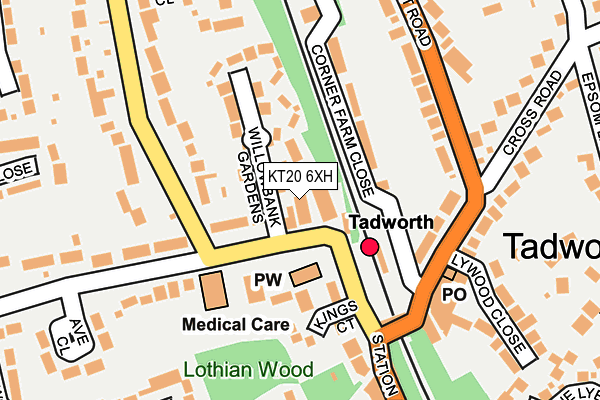 KT20 6XH map - OS OpenMap – Local (Ordnance Survey)