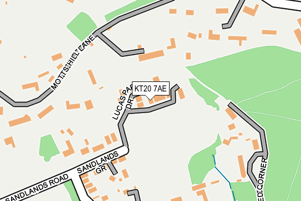 KT20 7AE map - OS OpenMap – Local (Ordnance Survey)