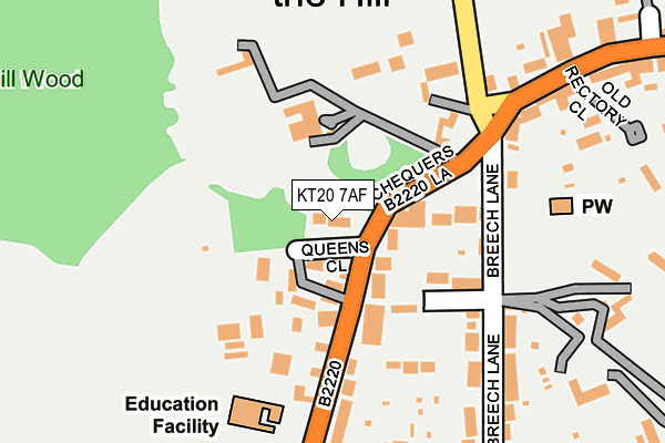 KT20 7AF map - OS OpenMap – Local (Ordnance Survey)