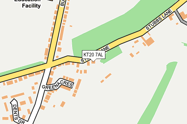 KT20 7AL map - OS OpenMap – Local (Ordnance Survey)
