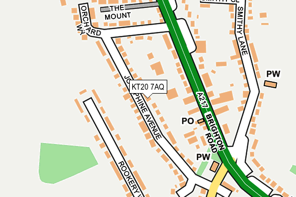 KT20 7AQ map - OS OpenMap – Local (Ordnance Survey)
