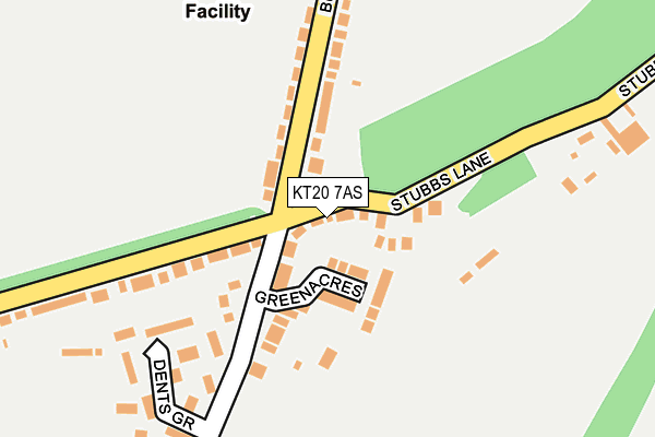 KT20 7AS map - OS OpenMap – Local (Ordnance Survey)