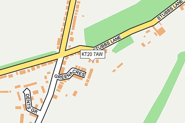 KT20 7AW map - OS OpenMap – Local (Ordnance Survey)