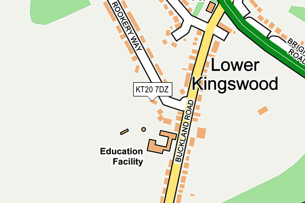 KT20 7DZ map - OS OpenMap – Local (Ordnance Survey)
