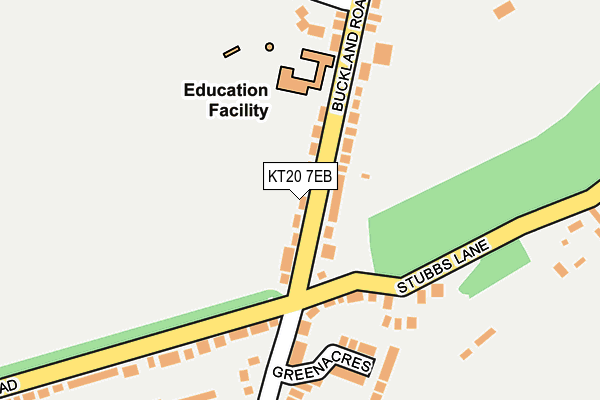 KT20 7EB map - OS OpenMap – Local (Ordnance Survey)