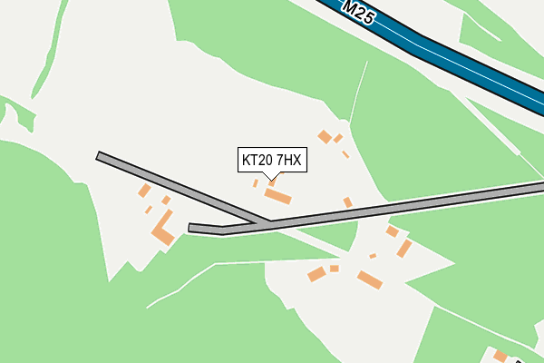 KT20 7HX map - OS OpenMap – Local (Ordnance Survey)