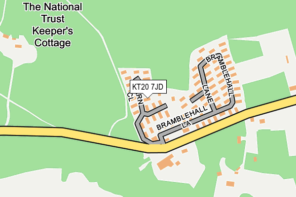 KT20 7JD map - OS OpenMap – Local (Ordnance Survey)