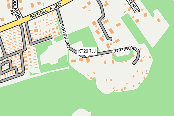 KT20 7JJ map - OS OpenMap – Local (Ordnance Survey)