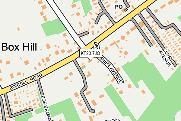 KT20 7JQ map - OS OpenMap – Local (Ordnance Survey)