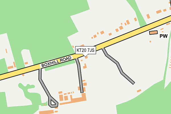 KT20 7JS map - OS OpenMap – Local (Ordnance Survey)