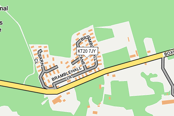 KT20 7JY map - OS OpenMap – Local (Ordnance Survey)