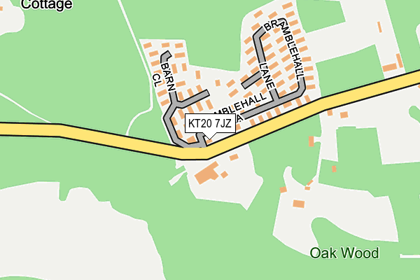 KT20 7JZ map - OS OpenMap – Local (Ordnance Survey)
