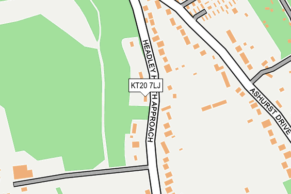 KT20 7LJ map - OS OpenMap – Local (Ordnance Survey)