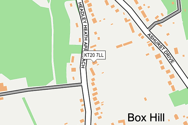 KT20 7LL map - OS OpenMap – Local (Ordnance Survey)