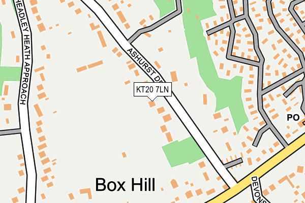 KT20 7LN map - OS OpenMap – Local (Ordnance Survey)