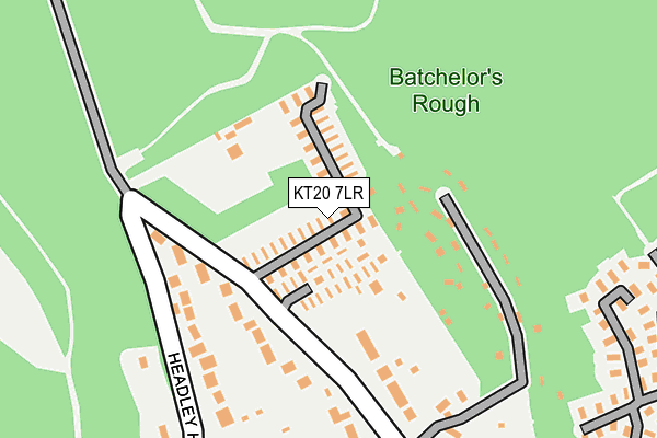 KT20 7LR map - OS OpenMap – Local (Ordnance Survey)