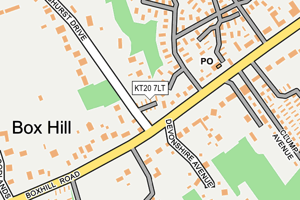 KT20 7LT map - OS OpenMap – Local (Ordnance Survey)